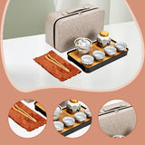 Maxbell Portable Travel Tea Set with Tray Clip Teapot Set for Household Office Party