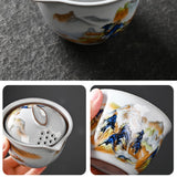 Maxbell Portable Travel Tea Set with Tray Clip Teapot Set for Household Office Party