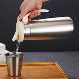 Maxbell Stainless Steel Water Pitcher Wide Mount Water Bottle for Home White Lid