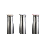 Maxbell Stainless Steel Water Pitcher Wide Mount Water Bottle for Home White Lid