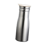 Maxbell Stainless Steel Water Pitcher Wide Mount Water Bottle for Home White Lid