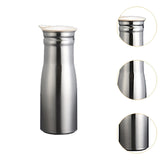 Maxbell Stainless Steel Water Pitcher Wide Mount Water Bottle for Home White Lid