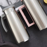 Maxbell Stainless Steel Water Pitcher Wide Mount Water Bottle for Home White Lid