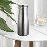 Maxbell Stainless Steel Water Pitcher Wide Mount Water Bottle for Home White Lid