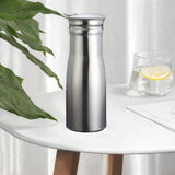 Maxbell Stainless Steel Water Pitcher Wide Mount Water Bottle for Home Gray Lid