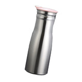 Maxbell Stainless Steel Water Pitcher Wide Mount Water Bottle for Home Pink Lid