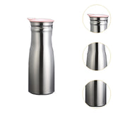 Maxbell Stainless Steel Water Pitcher Wide Mount Water Bottle for Home Pink Lid
