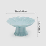 Maxbell Ceramic Footed Plate Countertop Pedestal Bowl for Events Family Coffee Table cyan blue