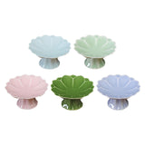 Maxbell Ceramic Footed Plate Countertop Pedestal Bowl for Events Family Coffee Table cyan blue