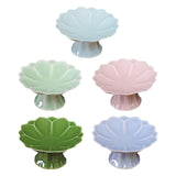 Maxbell Ceramic Footed Plate Countertop Pedestal Bowl for Events Family Coffee Table cyan blue