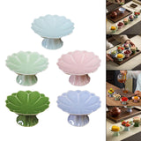 Maxbell Ceramic Footed Plate Countertop Pedestal Bowl for Events Family Coffee Table cyan blue