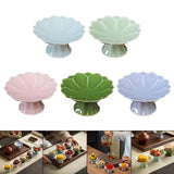 Maxbell Ceramic Footed Plate Countertop Pedestal Bowl for Events Family Coffee Table cyan blue
