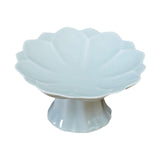 Maxbell Ceramic Footed Plate Countertop Pedestal Bowl for Events Family Coffee Table cyan blue