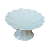 Maxbell Ceramic Footed Plate Countertop Pedestal Bowl for Events Family Coffee Table cyan blue