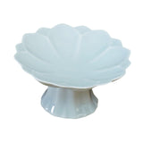 Maxbell Ceramic Footed Plate Countertop Pedestal Bowl for Events Family Coffee Table cyan blue