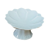 Maxbell Ceramic Footed Plate Countertop Pedestal Bowl for Events Family Coffee Table cyan blue