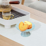 Maxbell Ceramic Footed Plate Countertop Pedestal Bowl for Events Family Coffee Table cyan blue