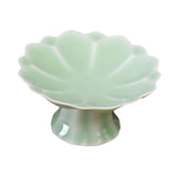 Maxbell Ceramic Footed Plate Countertop Pedestal Bowl for Events Family Coffee Table cyan green