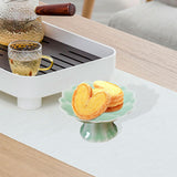 Maxbell Ceramic Footed Plate Countertop Pedestal Bowl for Events Family Coffee Table cyan green
