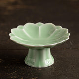 Maxbell Ceramic Footed Plate Countertop Pedestal Bowl for Events Family Coffee Table cyan green