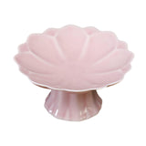 Maxbell Ceramic Footed Plate Countertop Pedestal Bowl for Events Family Coffee Table pink