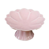Maxbell Ceramic Footed Plate Countertop Pedestal Bowl for Events Family Coffee Table pink