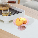 Maxbell Ceramic Footed Plate Countertop Pedestal Bowl for Events Family Coffee Table pink