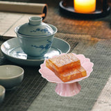 Maxbell Ceramic Footed Plate Countertop Pedestal Bowl for Events Family Coffee Table pink