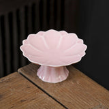 Maxbell Ceramic Footed Plate Countertop Pedestal Bowl for Events Family Coffee Table pink