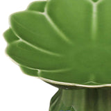 Maxbell Ceramic Footed Plate Countertop Pedestal Bowl for Events Family Coffee Table green