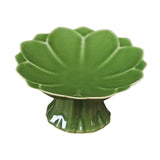 Maxbell Ceramic Footed Plate Countertop Pedestal Bowl for Events Family Coffee Table green