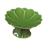 Maxbell Ceramic Footed Plate Countertop Pedestal Bowl for Events Family Coffee Table green
