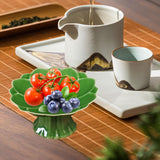 Maxbell Ceramic Footed Plate Countertop Pedestal Bowl for Events Family Coffee Table green