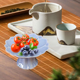 Maxbell Ceramic Footed Plate Countertop Pedestal Bowl for Events Family Coffee Table violet