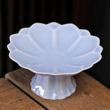 Maxbell Ceramic Footed Plate Countertop Pedestal Bowl for Events Family Coffee Table violet