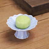 Maxbell Ceramic Footed Plate Countertop Pedestal Bowl for Events Family Coffee Table violet