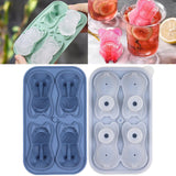 Maxbell Silicone Chilled Cube Tray DIY Funny 3D Pet Shaped for Lemonade Coffee Drink Blue