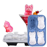 Maxbell Silicone Chilled Cube Tray DIY Funny 3D Pet Shaped for Lemonade Coffee Drink Blue