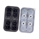 Maxbell Silicone Chilled Cube Tray DIY Funny 3D Pet Shaped for Lemonade Coffee Drink Black