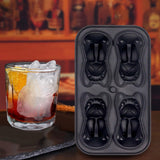 Maxbell Silicone Chilled Cube Tray DIY Funny 3D Pet Shaped for Lemonade Coffee Drink Black