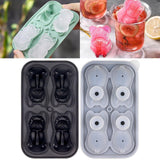 Maxbell Silicone Chilled Cube Tray DIY Funny 3D Pet Shaped for Lemonade Coffee Drink Black
