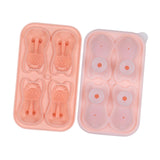 Maxbell Silicone Chilled Cube Tray DIY Funny 3D Pet Shaped for Lemonade Coffee Drink Pink