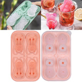 Maxbell Silicone Chilled Cube Tray DIY Funny 3D Pet Shaped for Lemonade Coffee Drink Pink