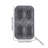 Maxbell Silicone Chilled Cube Tray DIY Funny 3D Pet Shaped for Lemonade Coffee Drink Gray