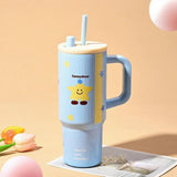 Maxbell Tumbler with Handle Reusable and Straw Leakproof 710ml for Car Office Coffee A