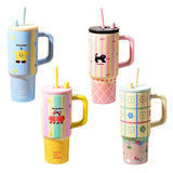Maxbell Tumbler with Handle Reusable and Straw Leakproof 710ml for Car Office Coffee A