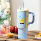 Maxbell Tumbler with Handle Reusable and Straw Leakproof 710ml for Car Office Coffee A