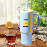 Maxbell Tumbler with Handle Reusable and Straw Leakproof 710ml for Car Office Coffee A