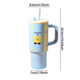 Maxbell Tumbler with Handle Reusable and Straw Leakproof 710ml for Car Office Coffee A