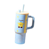 Maxbell Tumbler with Handle Reusable and Straw Leakproof 710ml for Car Office Coffee A